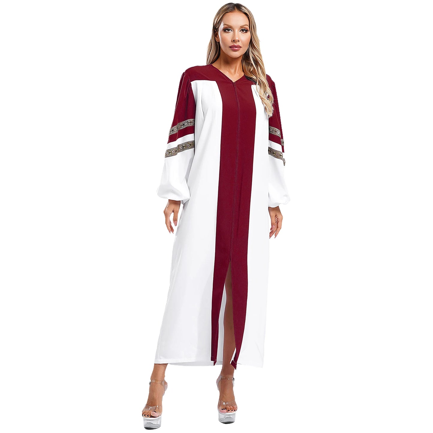 Womens Church Clergy Loose Choir Robe Dress Priest Preacher Dresses Baptism Confirmation Officiant Costume Praise Worship Dress