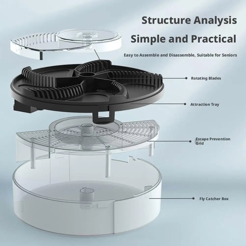 USB Powered Fly Catcher Automatic Indoor Insect Trap Low Noise Physical Pest Control for Home and Office