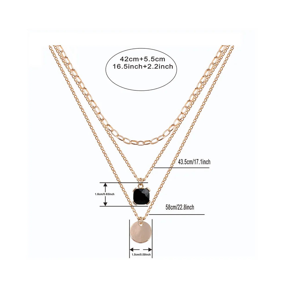 Triple Layered Chain Choker Necklace, Stylish 3-Layer Design, Perfect Accessory for Any, Trendy Jewelry for Women