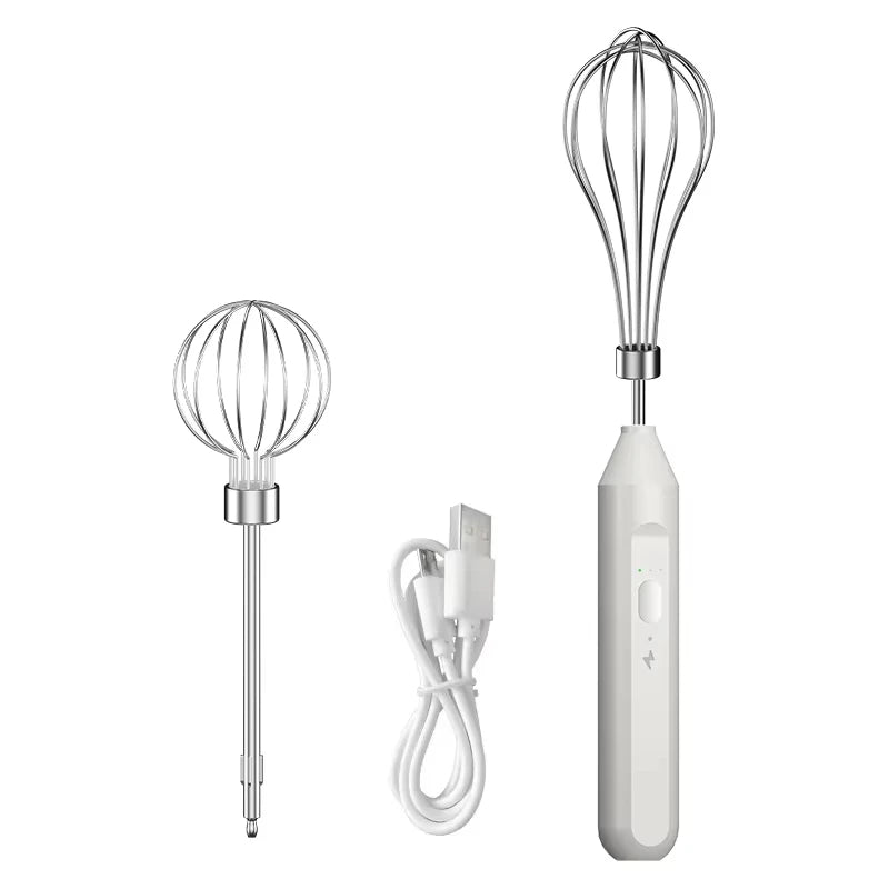 Cordless Hand Mixer One Touch Off Handheld Electric Whisk with 3 Speed Modes Hand Held Egg Beater with 2 Detachable Stir Whisks