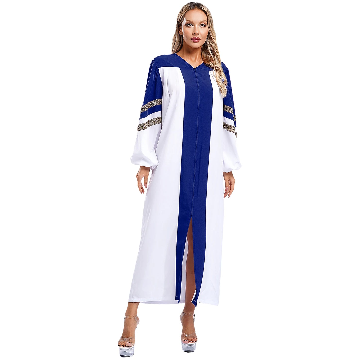 Womens Church Clergy Loose Choir Robe Dress Priest Preacher Dresses Baptism Confirmation Officiant Costume Praise Worship Dress