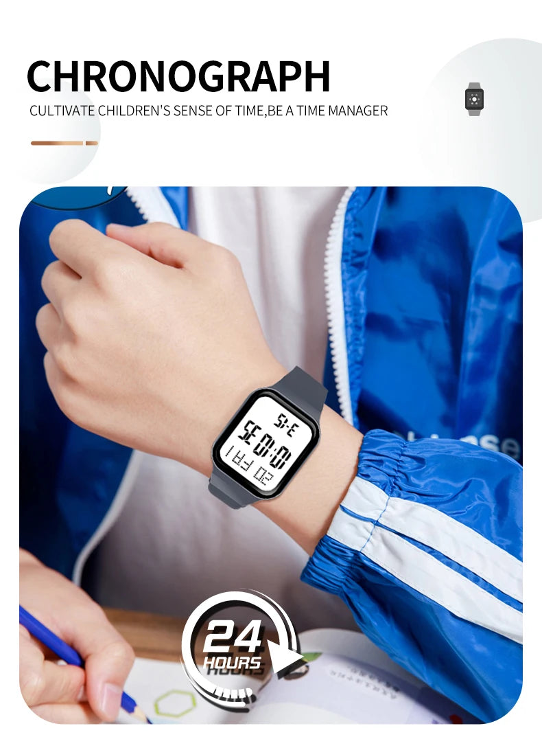 Watch For Men Sports High School Students Trendy Couple Watch Waterproof Alarm Clock Multi Functional Women's Electronic Watches