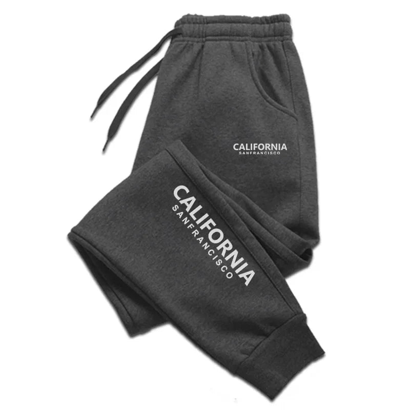 Men's Fashion Printed Long Pants for Autumn/Winter, Casual Sportswear Pants, Undergarment, Running and Fitness Training Pants
