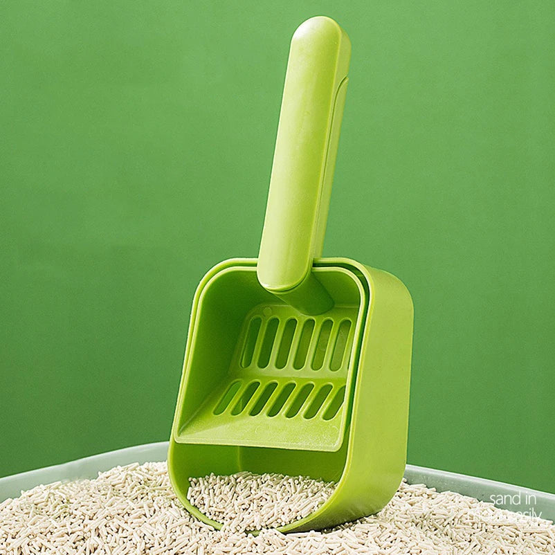 Cat Litter Scoop Plastic Cat Litter Shovel With Base Self Cleaning Cat Litter Box Shovel Kitten Toilet Clean Tools Cat Supplies