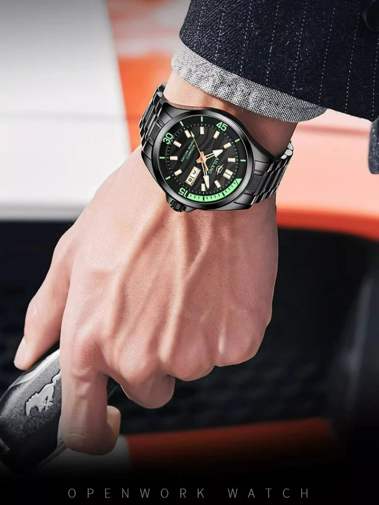 AILANG Men's Automatic Mechanical Watch Luxury Sports Waterproof Multi-Functional Wristwatch with Calendar Fashionable Brand
