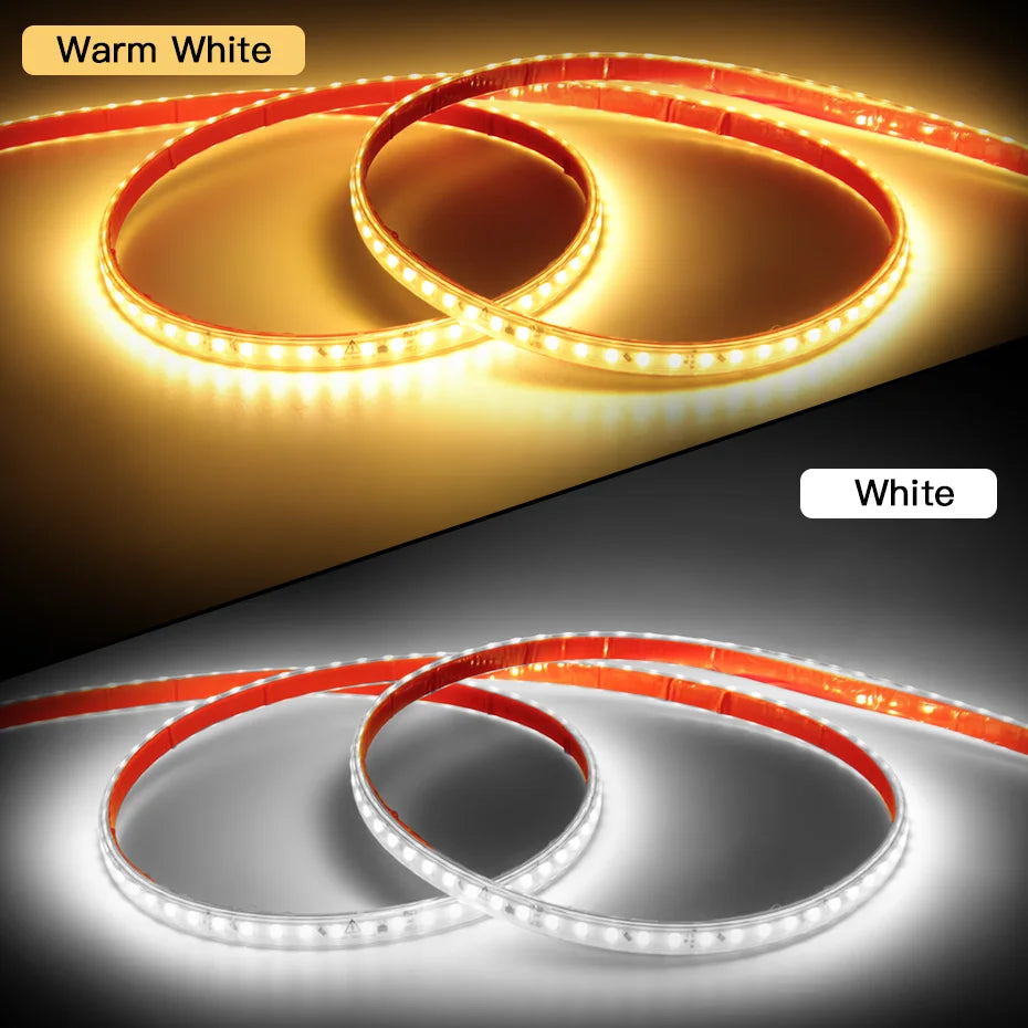 Led Strip Light AC220V 120LEDs/m Flexible Tape IP67 Waterproof with EU AU UK Timing Dimming Switch Plug Self-Adhesive LED Light