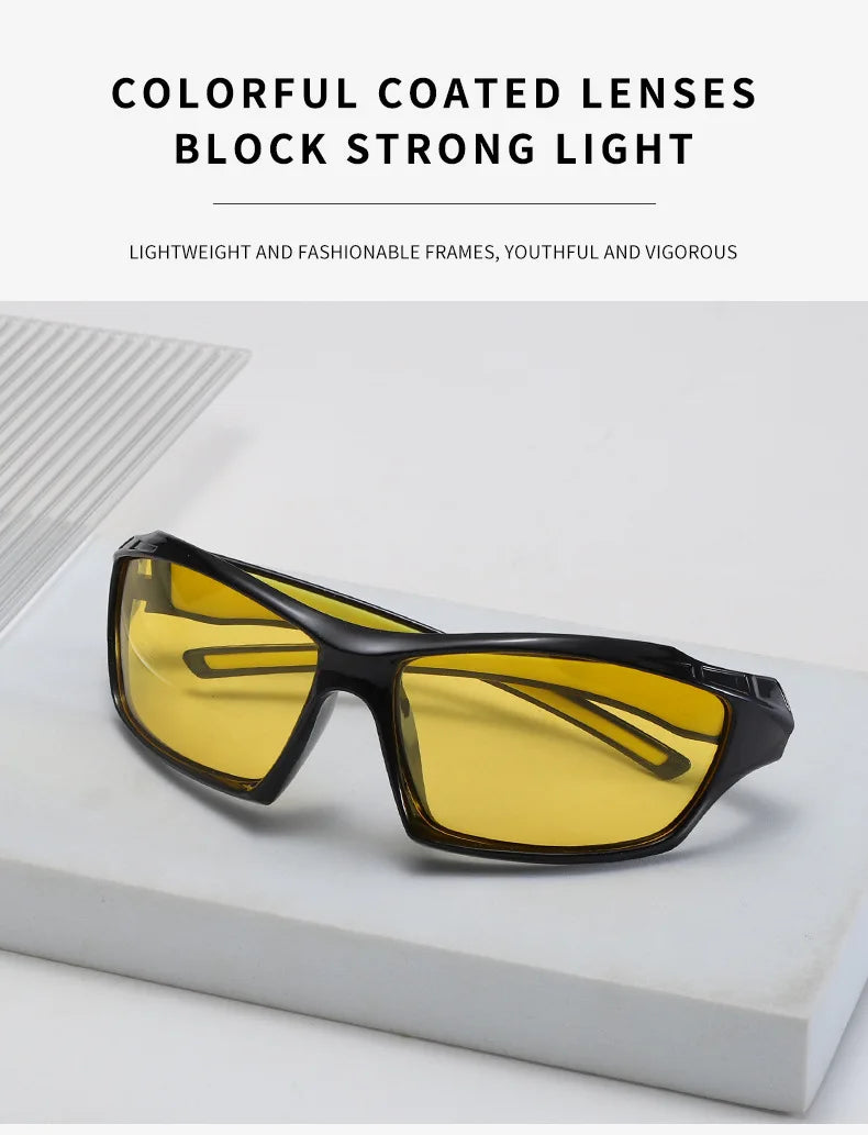 Outdoor cycling Polarized Sunglasses Men Frame Sport Sun Glasses Driver Retro Goggles eyewear go fishing Cool UV400 Anti-Glare