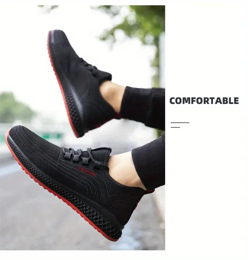 Work Shoes With Steel Toe Boots Anti Smash Safety Shoes Men Women Light Work Sneakers Breathable Anti-Stab Indestructible Shoes