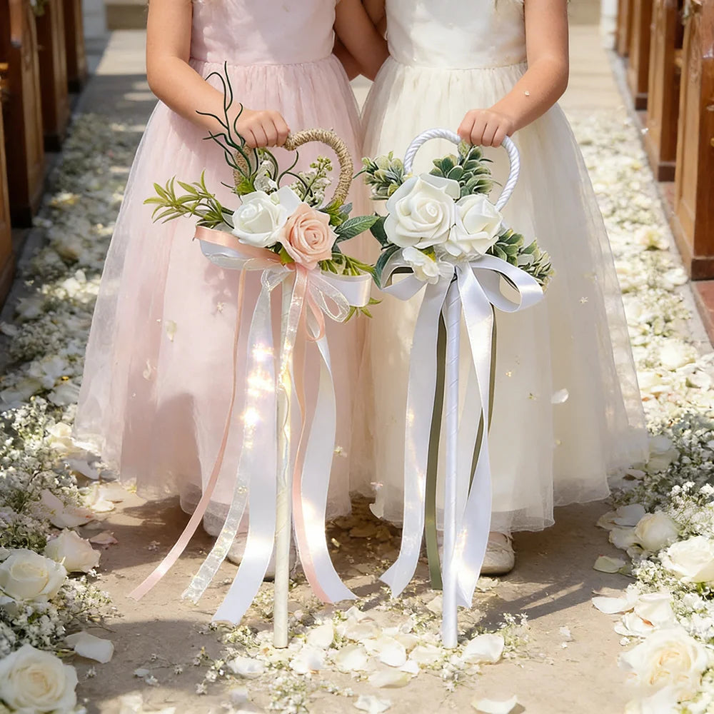 Wedding Love Fairy Wand, Flower Girl Wand Bridesmaids Holding Flower Wands Brides Holding Magic Wands Wedding Photography Props