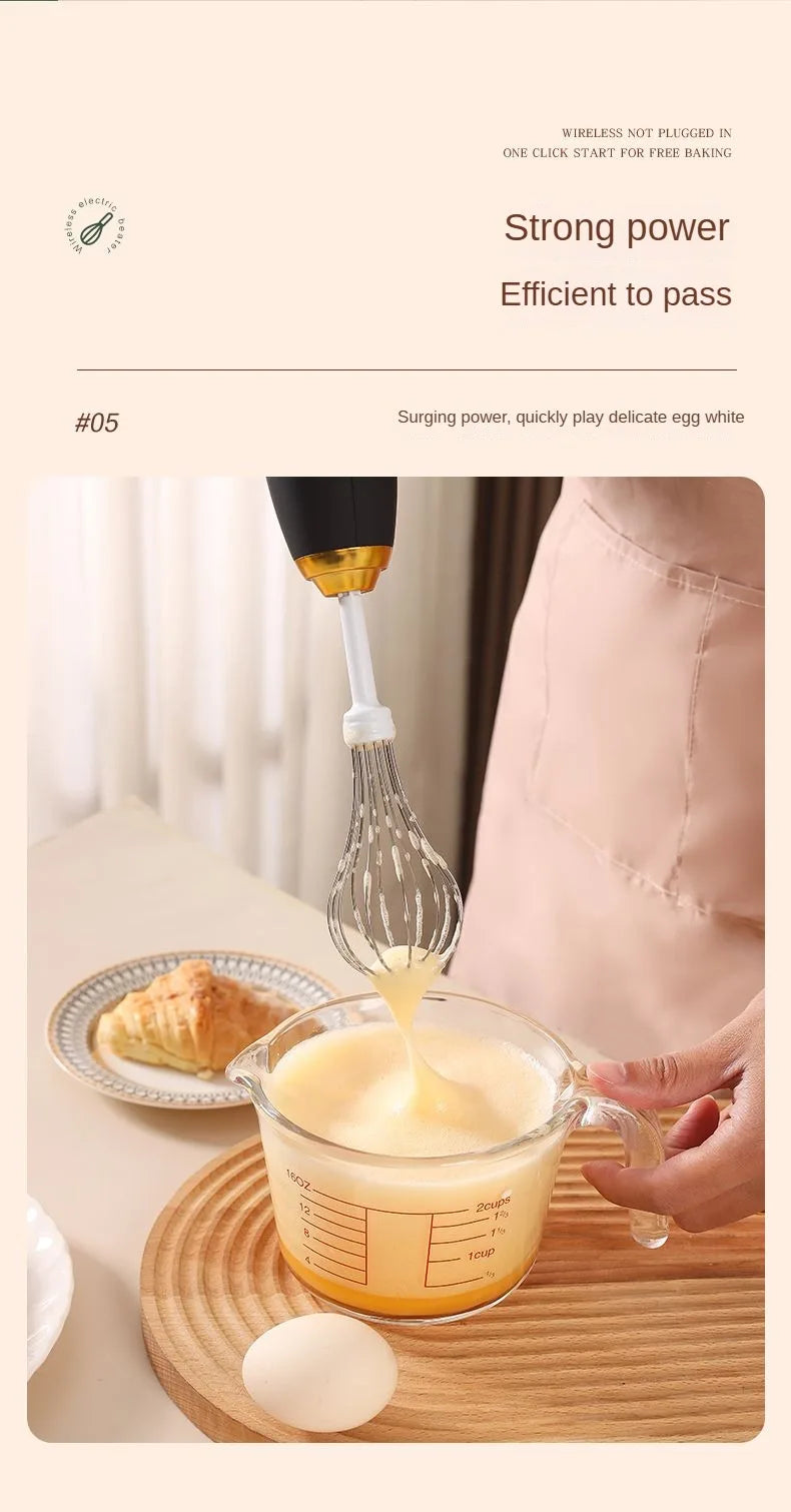 USB handheld blender, mini egg beater, coffee cream frother, rechargeable 3-speed kitchen tool, food mixer, blender