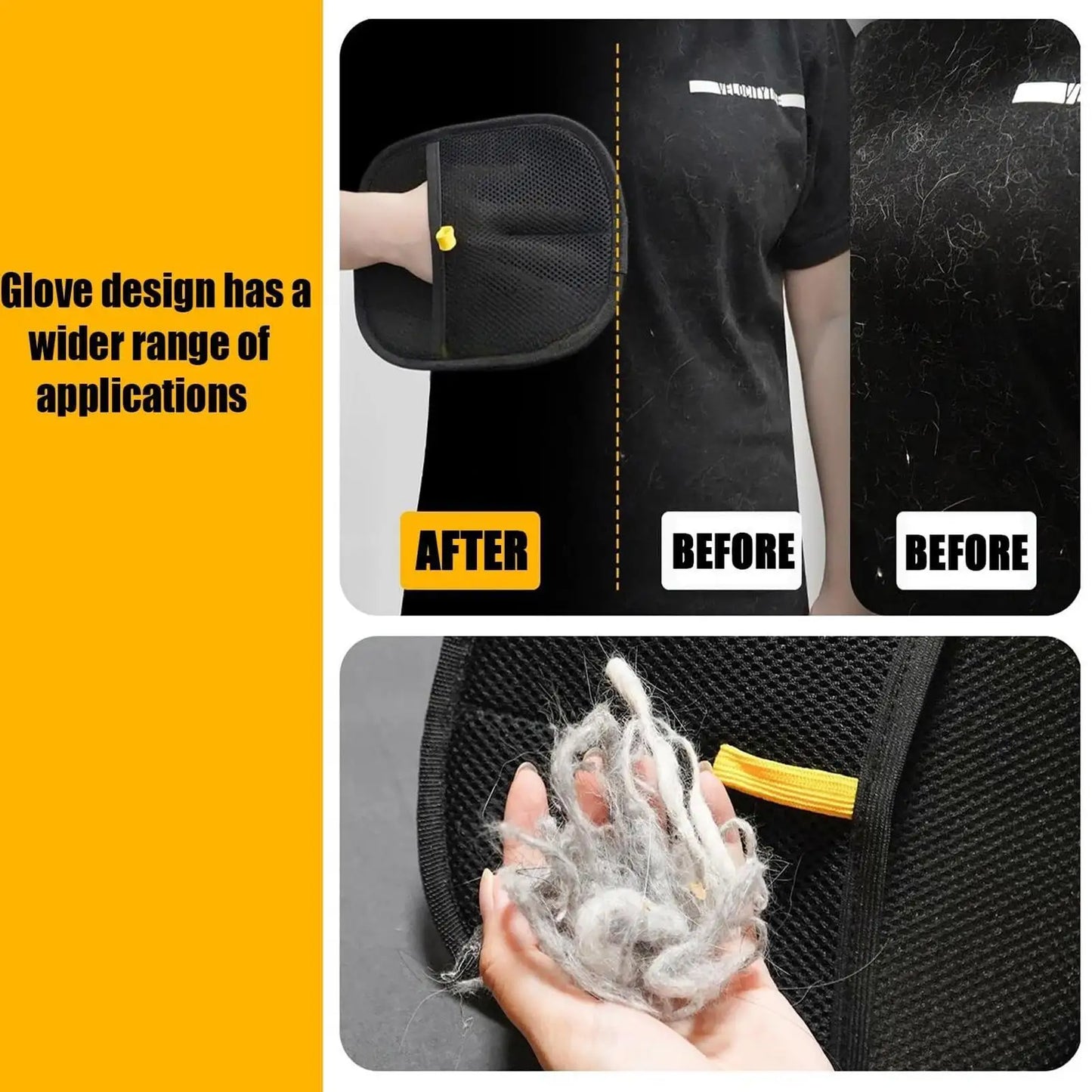 Pet Grooming Gloves Static Removal Gloves Pet Hair Double-Sided Pet Gloves for Washing Deshedding Grooming Versatile Pet Gloves