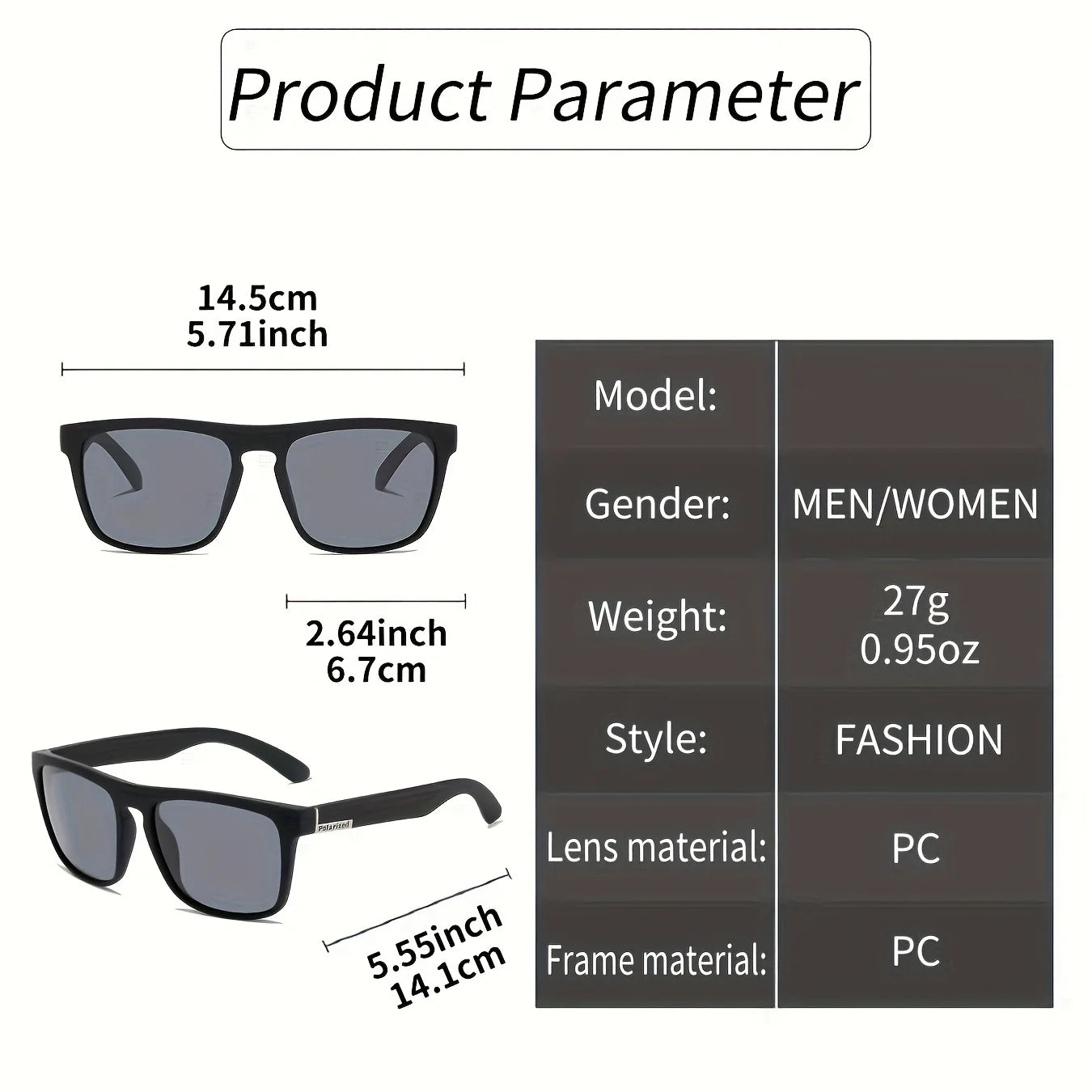 2025 NEW Fashion Square Polarized Sunglasses Men Women Driving Fishing Luxury Brand Designer Sun Glasses Driver's Eyewear UV400