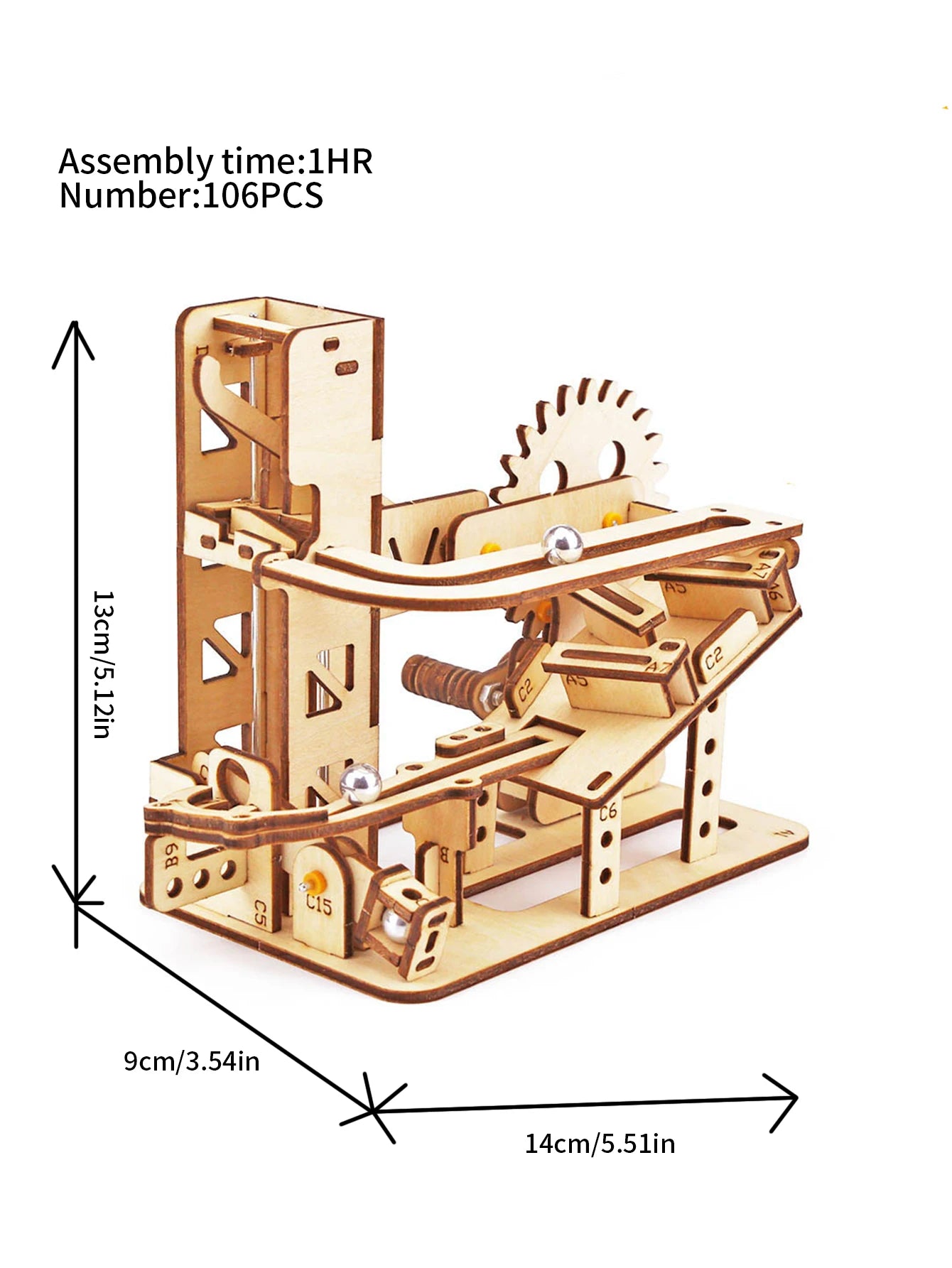 Spiral Marble Run 3D Wooden Puzzles for Adults and Teens DIY Model Building Kits with Mechanical Puzzles 