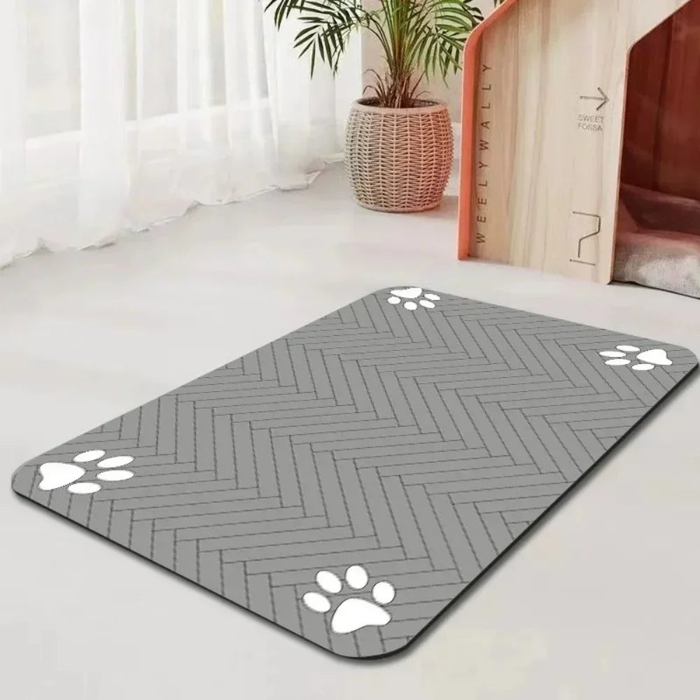 Pet Feeding Placemat For Dogs Cats Absorbent Pets Feeding Mat Waterproof Rubber Backing Quick Dry Pets Food and Water Bowl Pad