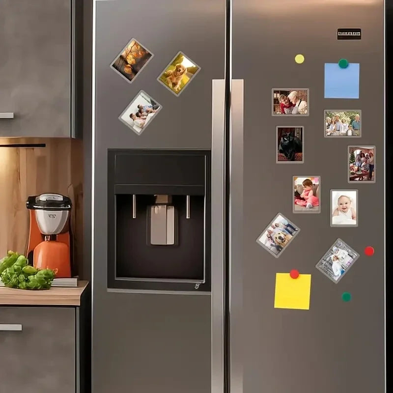 12/20/40pcs Pack Magnetic Photo Frames Suitable for Refrigerator-Mini Magnetic Picture Frames with Hold,Blank Plastic Frames
