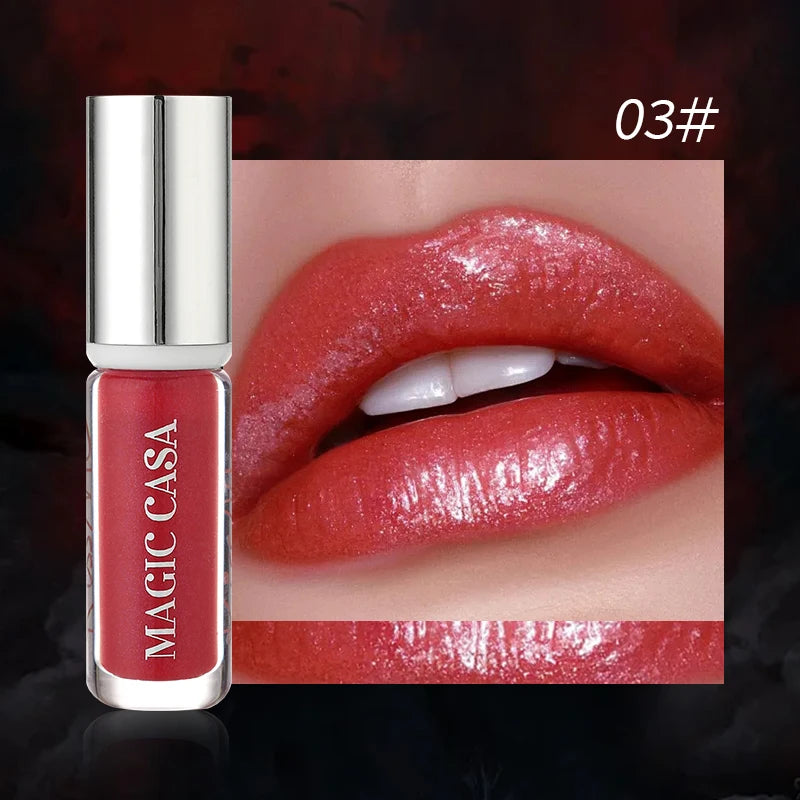 Diamond Pearlescent Vampire Lip Gloss Long Lasting Moisturizing Waterproof Non Fade Halloween Makeup Shimmer Lipstick