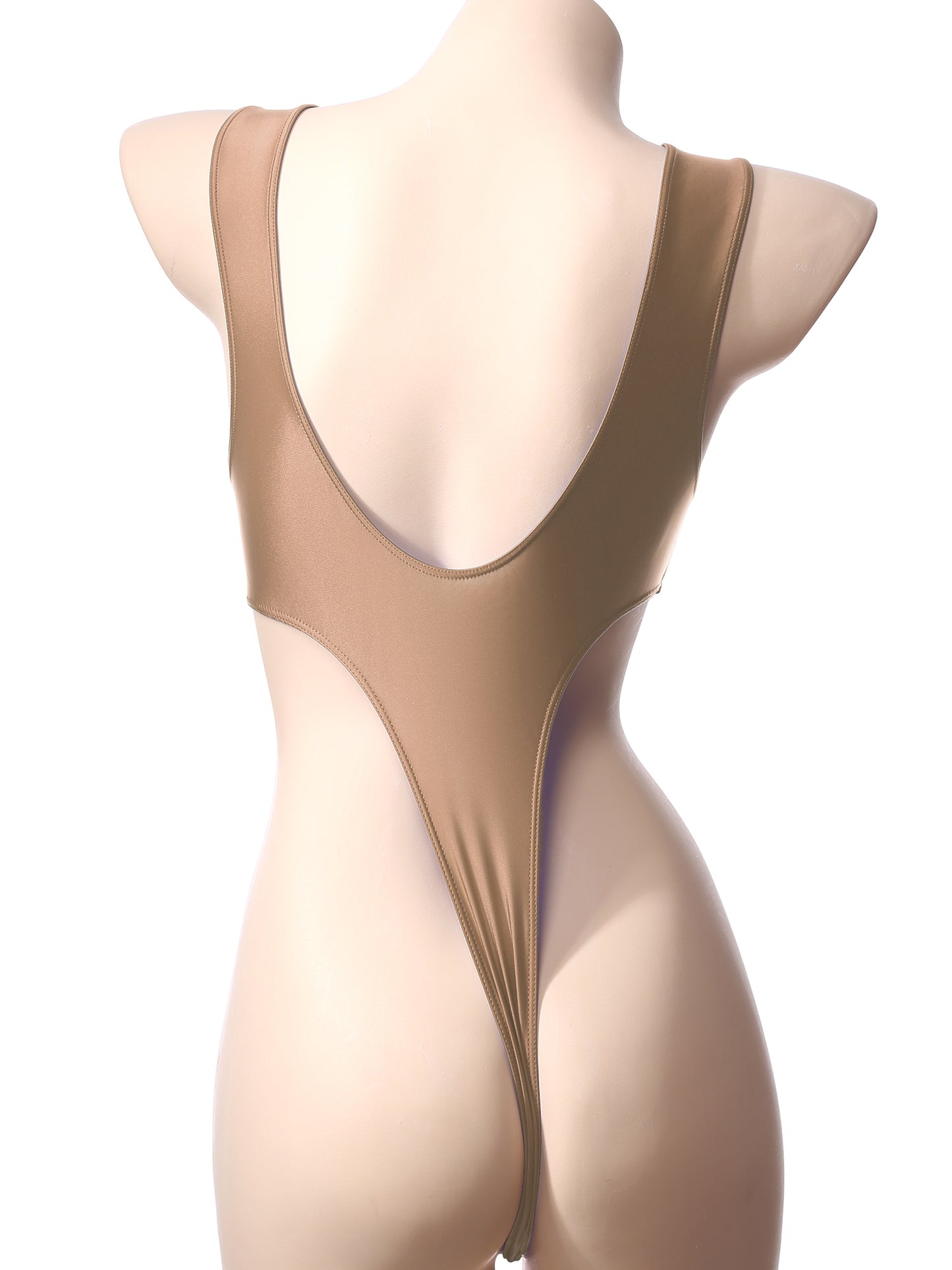 Women Bathing Suit Solid Color Swimsuit Glossy Backless High Cut Dance Yoga Bodysuit Underwear Swimwear Leotard Beachwear