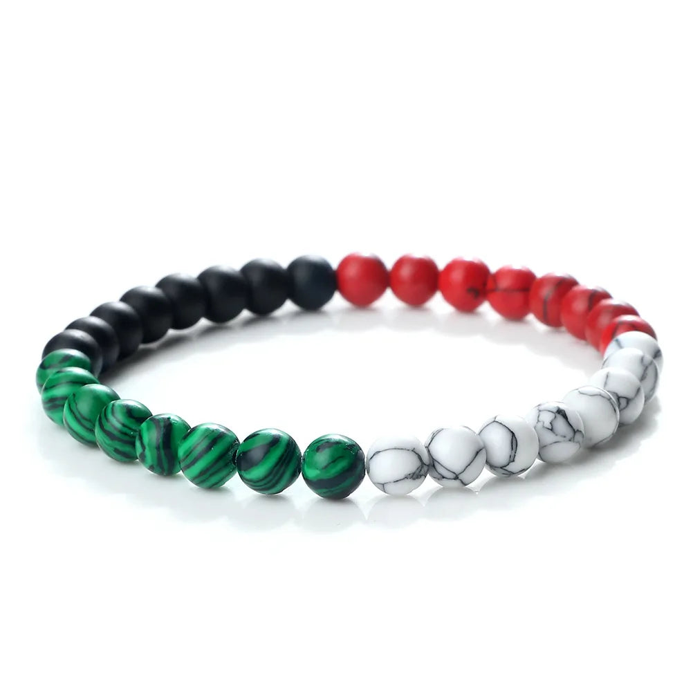 Palestine Flag Beaded Bracelet For Women Men Red Black White Green Color String Rope Braided Bangle Fashion Party Jewelry Gift