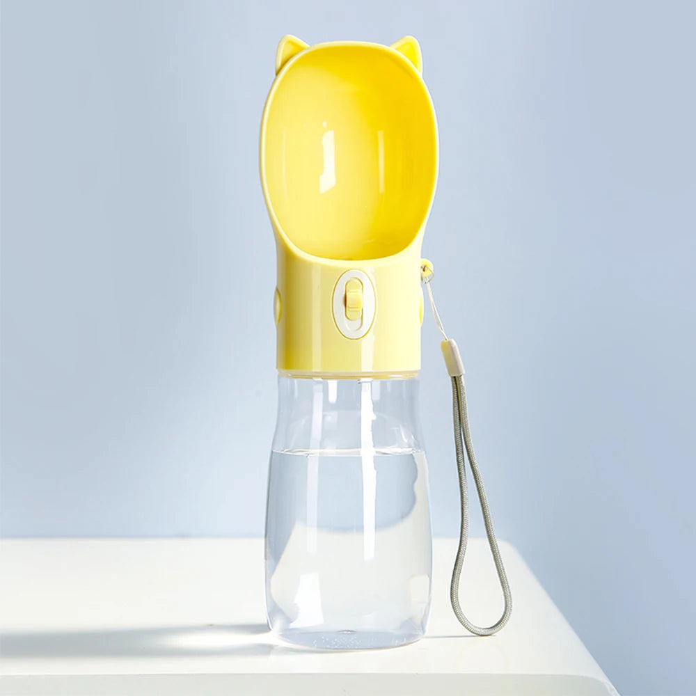 Portable Pet Drinking Bottle Dispenser Outdoor Walking Puppy Water Cup Bowls For Small Large Dogs Cat Kitten Ear Design Supplies