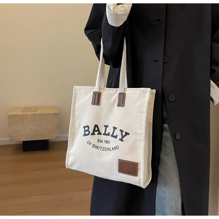 2025 New Canvas Tote Bag for Women Large Capacity Casual Shoulder Bag Simple Commute Shopping Bag High Quality
