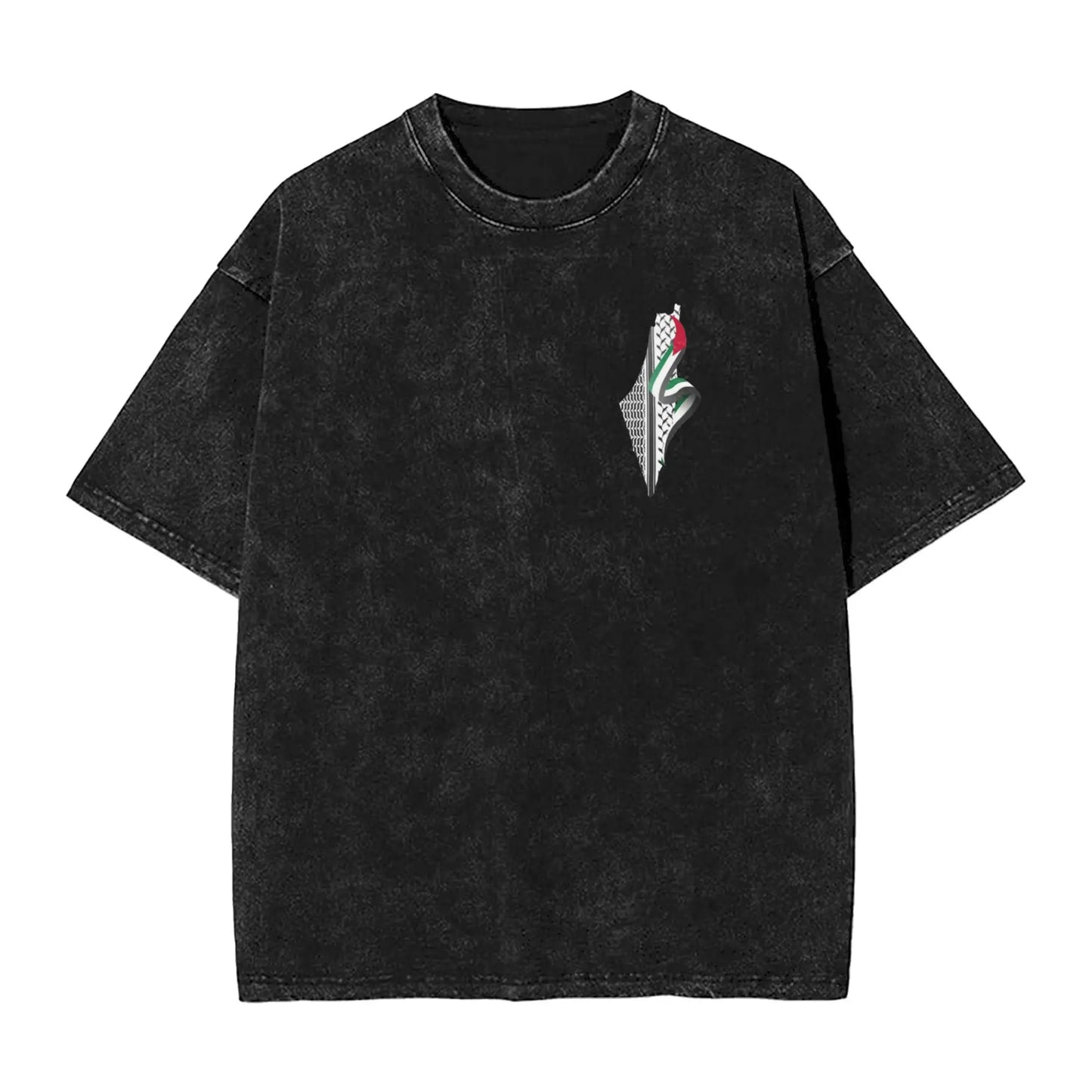 Palestine flag T Shirt Men 100% Cotton Cool T-Shirt Round Collar  Tees Short Sleeve Clothing Printed