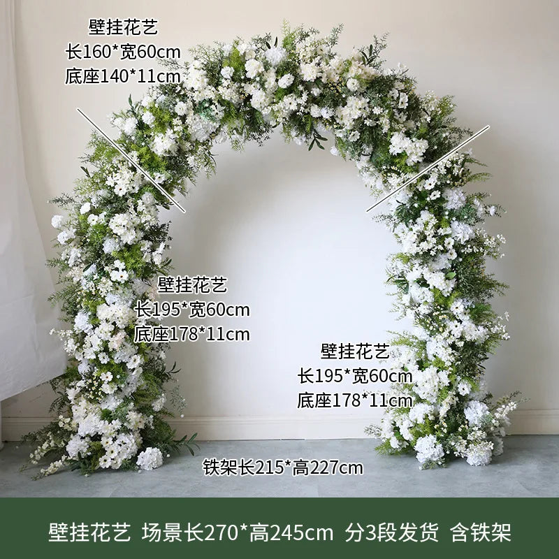 Wedding arch floral arrangement, welcome photography backdrop, flower stand, flower arrangement, venue artificial flowers