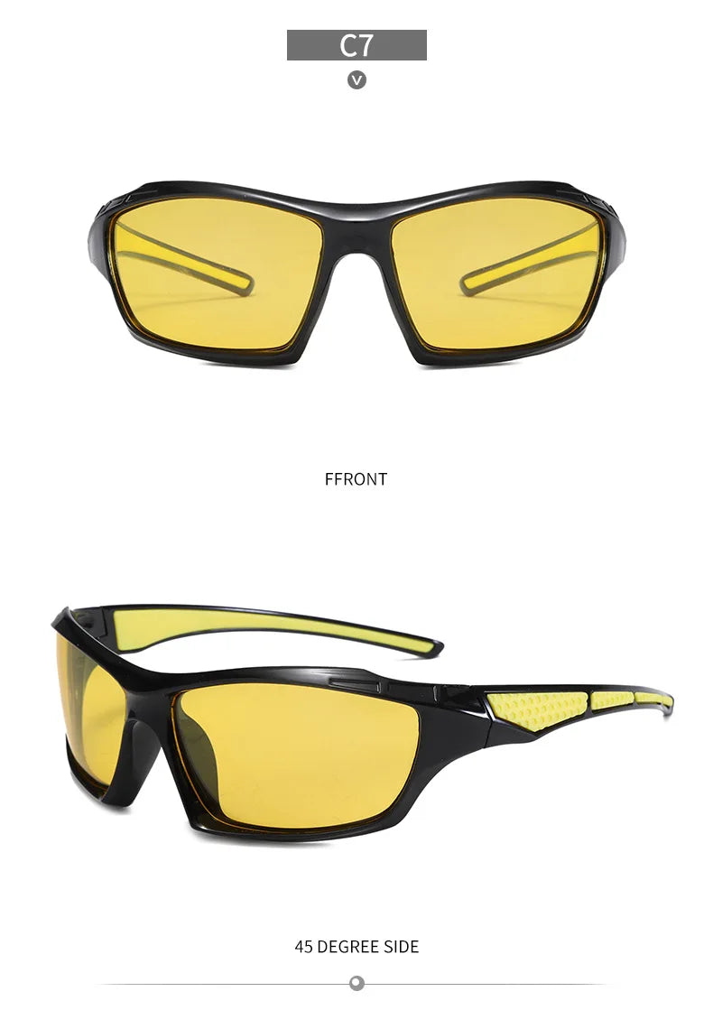 Outdoor cycling Polarized Sunglasses Men Frame Sport Sun Glasses Driver Retro Goggles eyewear go fishing Cool UV400 Anti-Glare