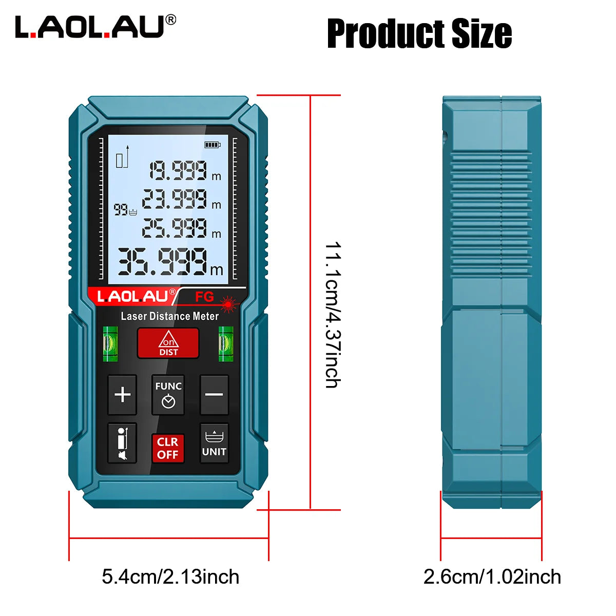Laser Meter Digital Tape Timer Trigger Measure Tools 50m 100m 150m Laser Distance Meter Bubble Level Handheld Laser Rangefinder