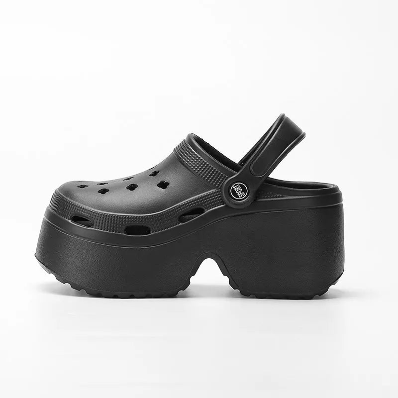 Women's Wedges Heel Sandals Summer 2024 Closed Toe Chunky Platform Sandalias Mujer Hollow Out Thick Sole Non-slip Slides Ladies