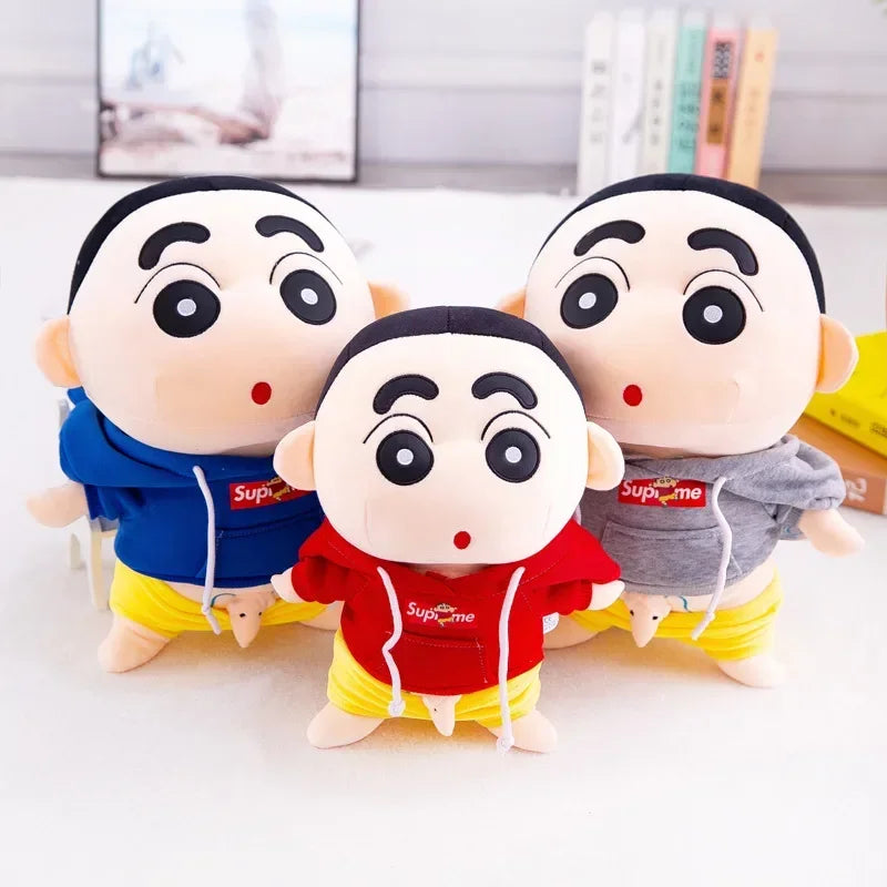 26-70cm Anime Crayon Shin-chan Doll Plush Red Blue Hoodies Detachable Collection Kawaii Stuffed Toys Dolls Bedroom Decoration