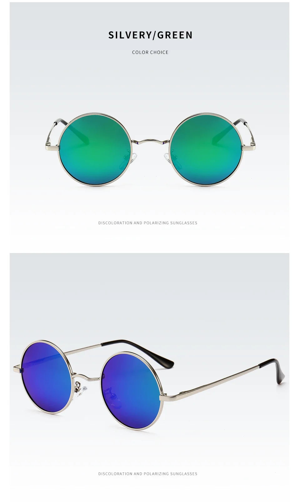 Round Polarized Sunglasses Men Women Retro Sun Glasses Male Female Brand Designer Metal Frame Eyewear Driving Eyeglasses UV400