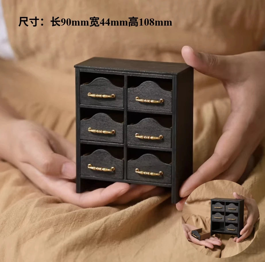 French Storage Furniture Set  StowCraft Realistic 9-Grid Cabinet Folding Garden Table Storage Display Unit 1/6 Dollhouse Diorama