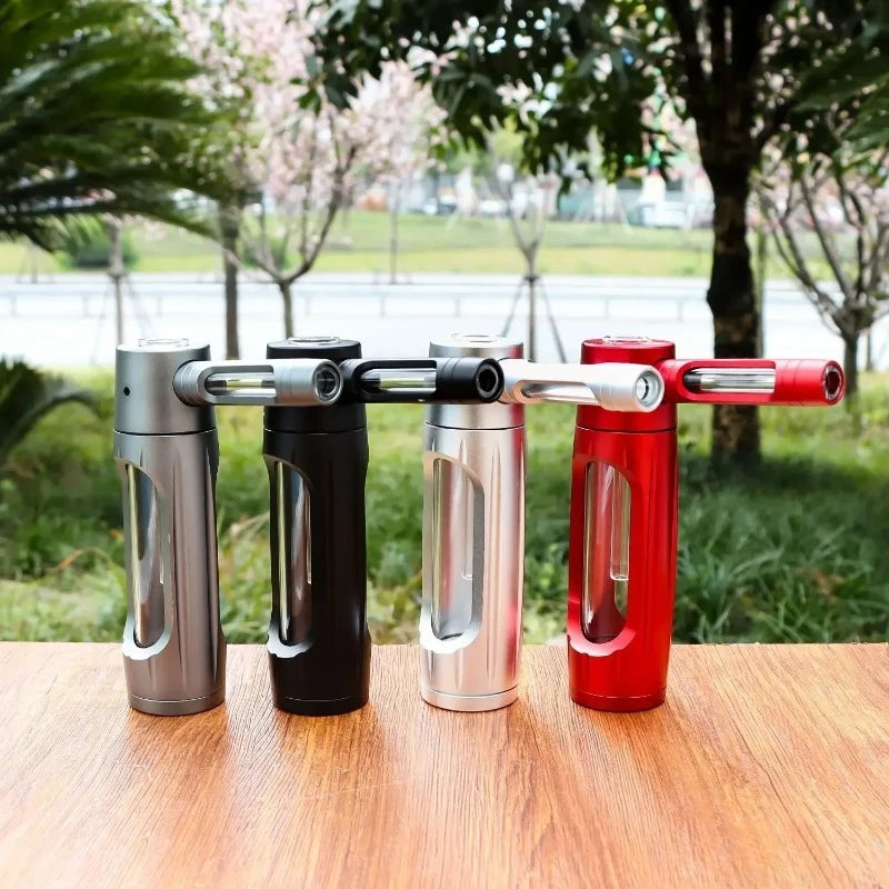 Handheld Smoking Pipe Detachable Hookah Set with Dry Burning Glass Bowl Cigarette Filters Shisha Pipes Smoke Accessories