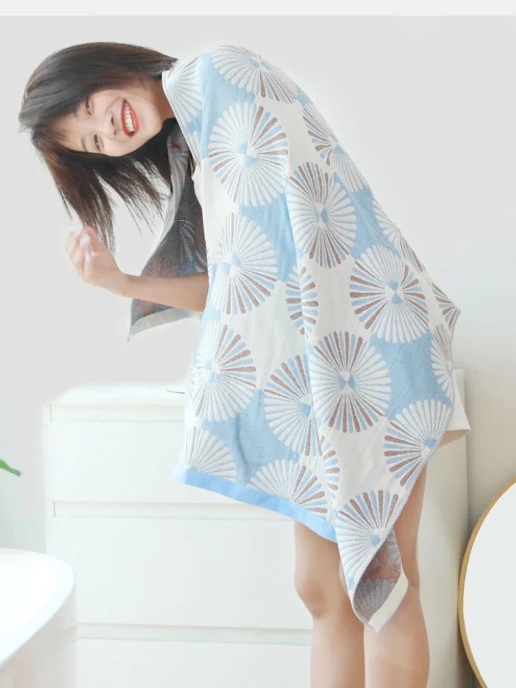 Pure Cotton Bath Towel Gauze Beach Towels For Home Bathroom Shower Robe Towel Adult Large Wrap Soft Towel 70*140cm