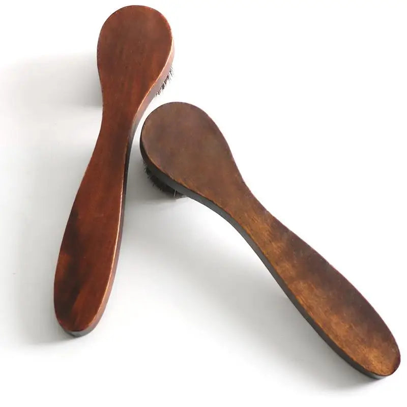 Long-handled Horse Hair Shoe Brush Soft  Leather Cleaning Brush  Round Head Shoe Cleaner Household Cleaning Brush Shoes Cleaners