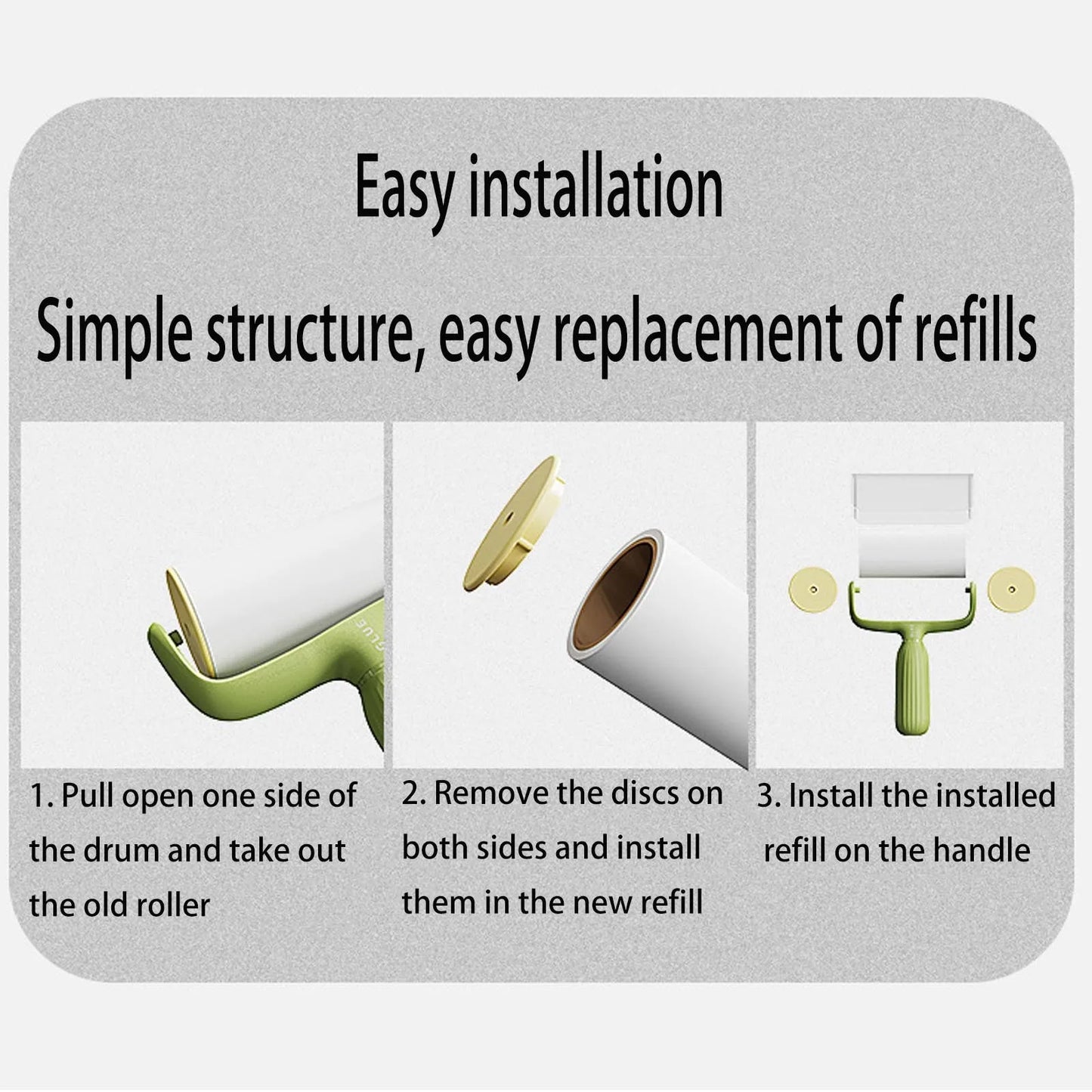 Tearable Lint Roller Sticky Roll Paper Dust Wiper Pet Hair Clothes Carpet Tousle Remover Replaceable Cleaning Brush Accessories