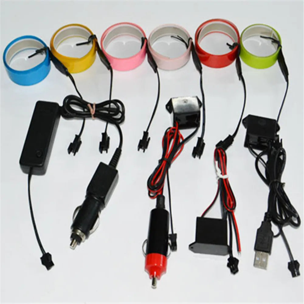 EL strips car LED strip light for DIY AD LOGO flexible neon lights glow rope Party decoration tape lamp USB 12V Backlight Panel