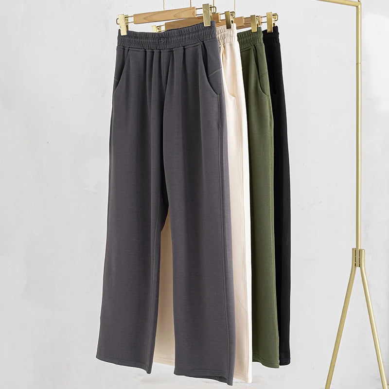 Butt Lift Wide Jogging Pilates Straight Yoga Pant Push Up Sports Trousers Fitness Training Wear High Waist Baggy Pants for Women
