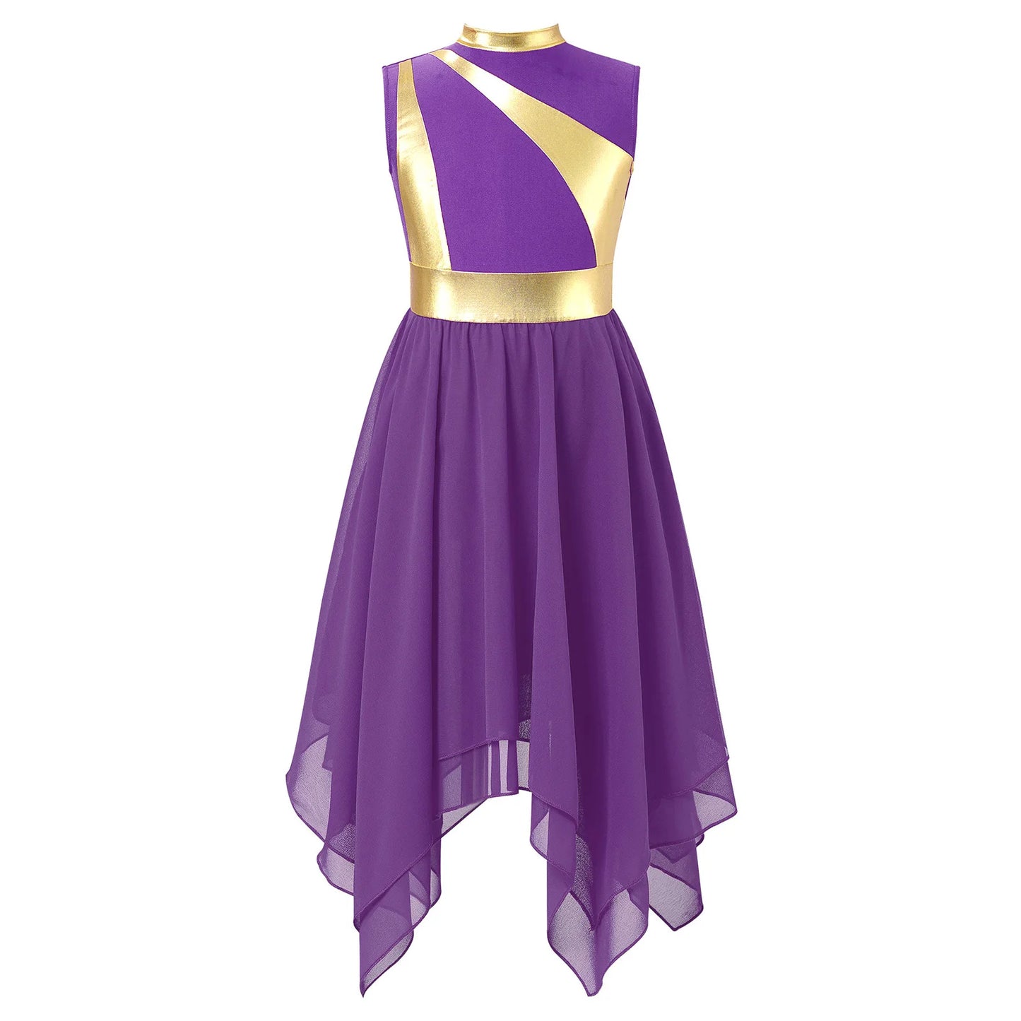 Kids Girl's Dress Praise Lyrical Dance Costume Children's Worship Dresses for Liturgical Celebration of Spirit Stage Dancewear