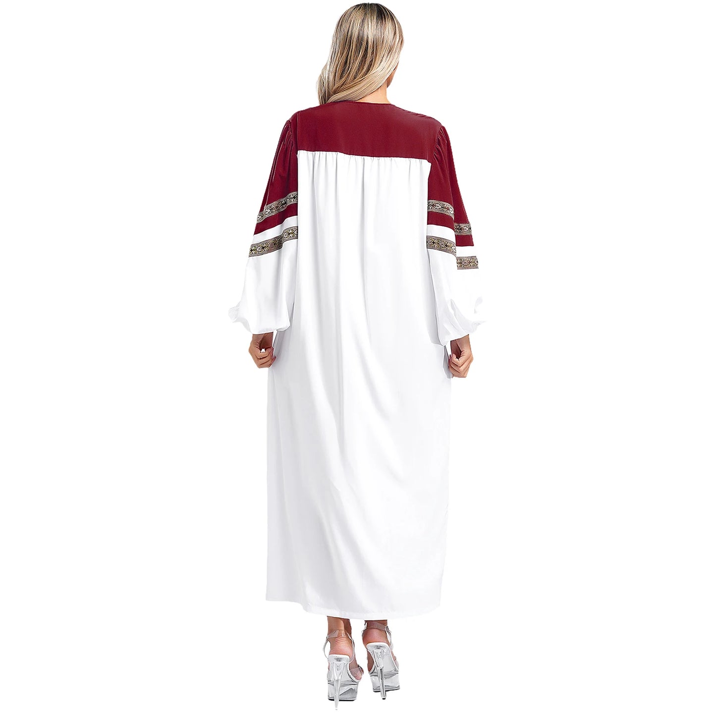 Womens Church Clergy Loose Choir Robe Dress Priest Preacher Dresses Baptism Confirmation Officiant Costume Praise Worship Dress