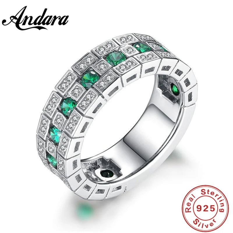 925 Sterling Silver Ring Set with Zircon Crystal Rings for Women's Glamour Jewelry Engagement Wedding Gifts