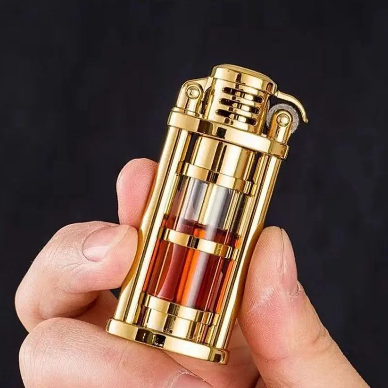 ZORRO Original Retro Metal Grinding Wheel Kerosine Lighter Transparent Fuel Tank Mini Cigarette Lighter Outdoor Survival Lighter