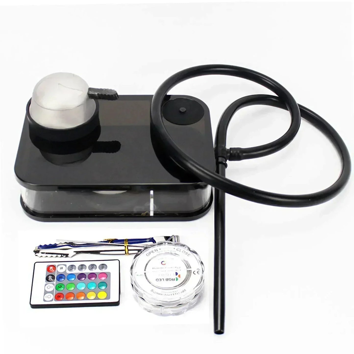 Acrylic Hookah with LED Light Shisha Box Nargile Sheesha Narguile Chicha Cachimbas Water Pipe Shisha Hookah Set Accessory