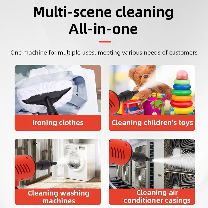 Handheld Steam Cleaner High-Pressure and High-Temperature Sterilization 1200W Household Air Conditioner Kitchen Hood Washer Gun