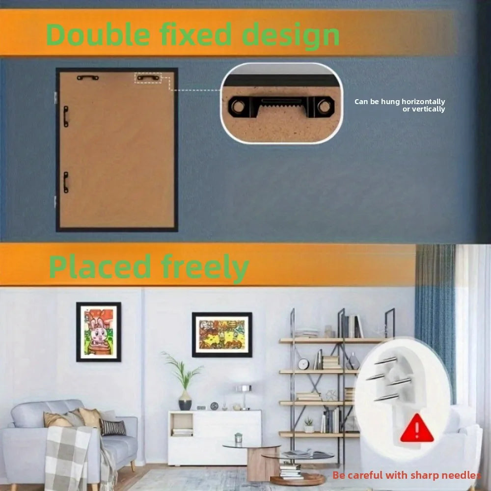 Kids Art Frames, Artwork Picture Frames Changeable, Front Opening Picture Display Frames Holds 100 A4 Pcs Versatile Wall Decor