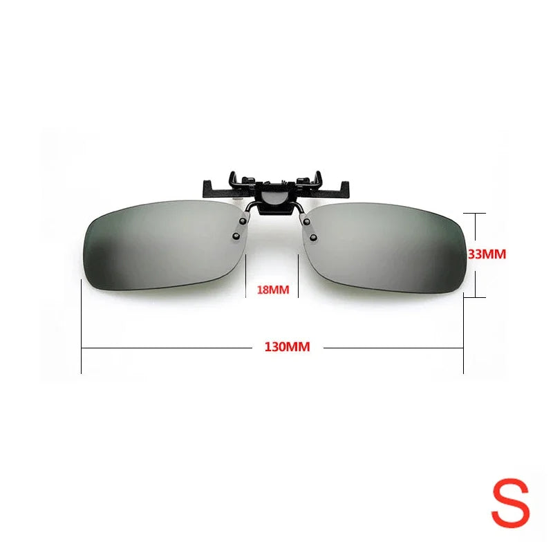 Fishing Polarized Pilot Flip Up Clip on Sunglasses Men Photochromic UV400 Women Driving Sun Glasses Color Change Night Vision