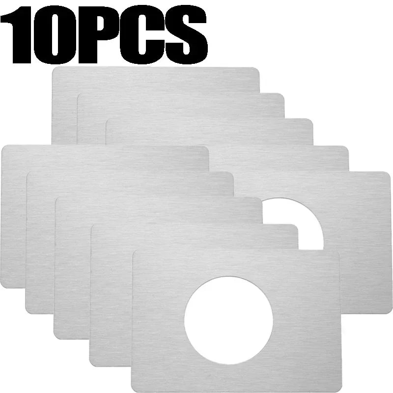Door Lock Repair Board Cover Circular Stainless Steel Plates Garage Door Handle Plate Covers Patch Reinforcement Plates Brackets