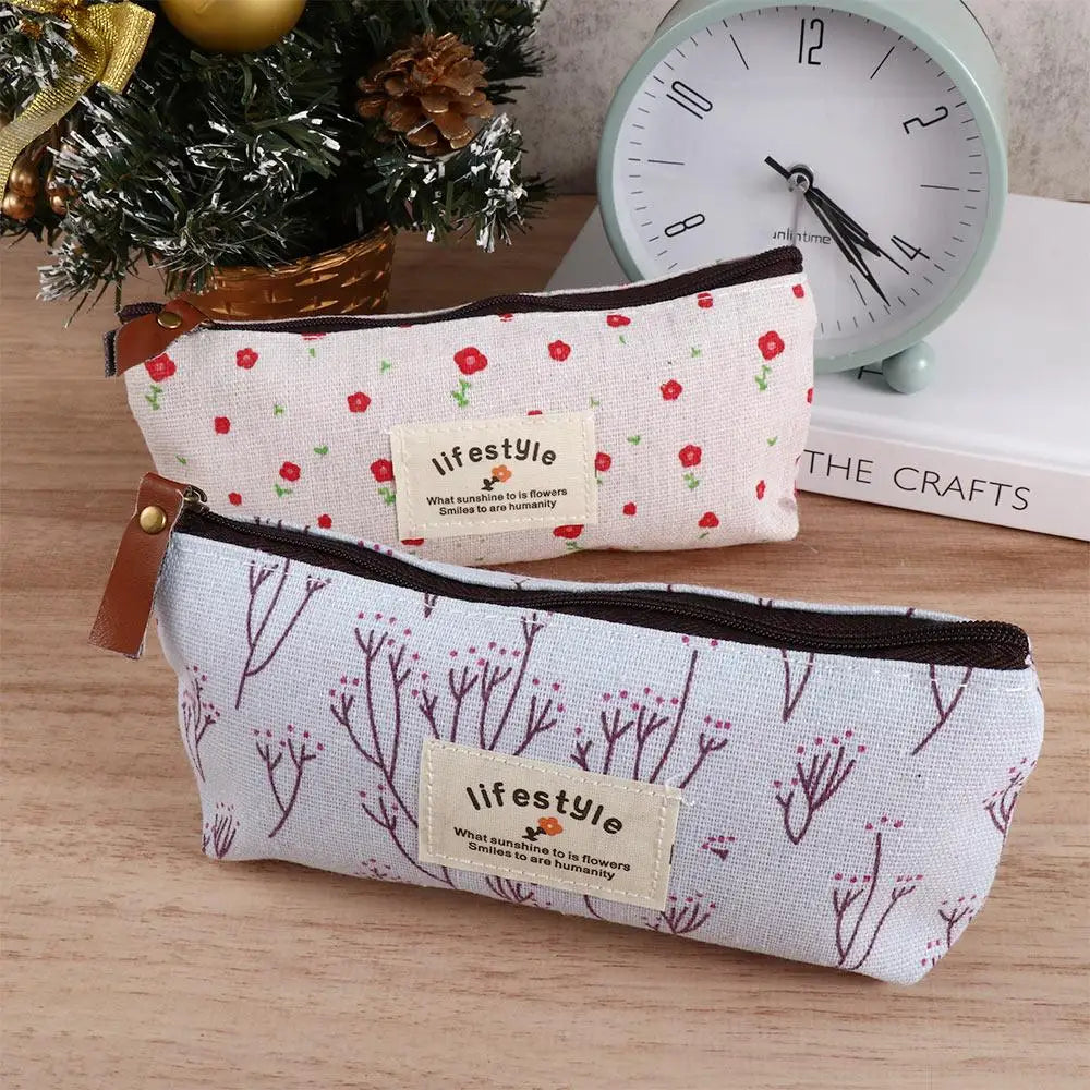 School Supplies Kawaii Makeup Bag Student for Girl Fabric Pen Bags Pencil Bag Pencil Case Zipper Pouch