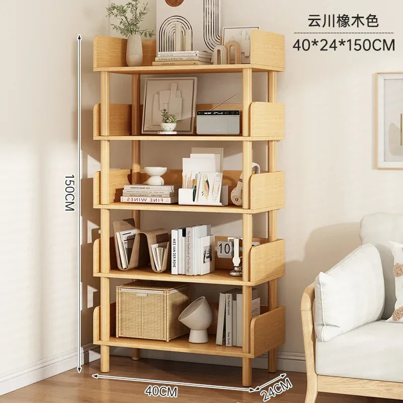 Modern Office Staggered 6-Shelf Luke Bookcase Storage Shelves  Kids Bookshelf Bookcase Display Libreria Mobile Library Furniture