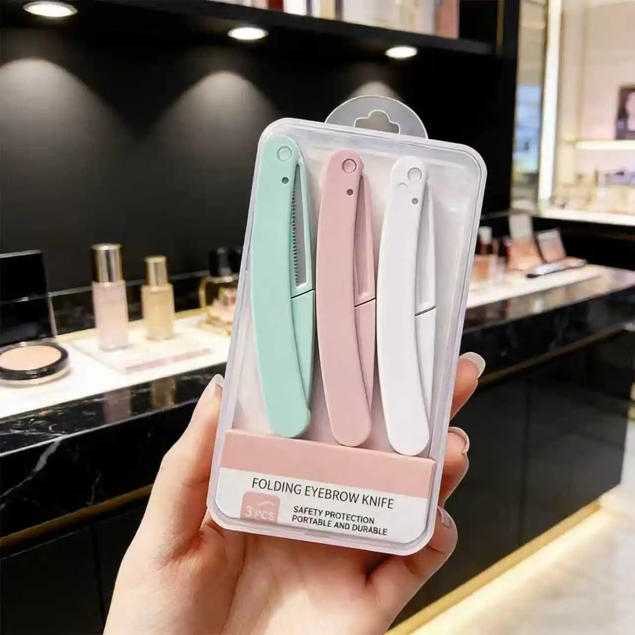 3pc Safe Folding Ladies Face Shaver Eyebrow Trimmer Blade Anti-Scratch Razor Makeup Tools Eyebrow Trimmer Face Razor for Women